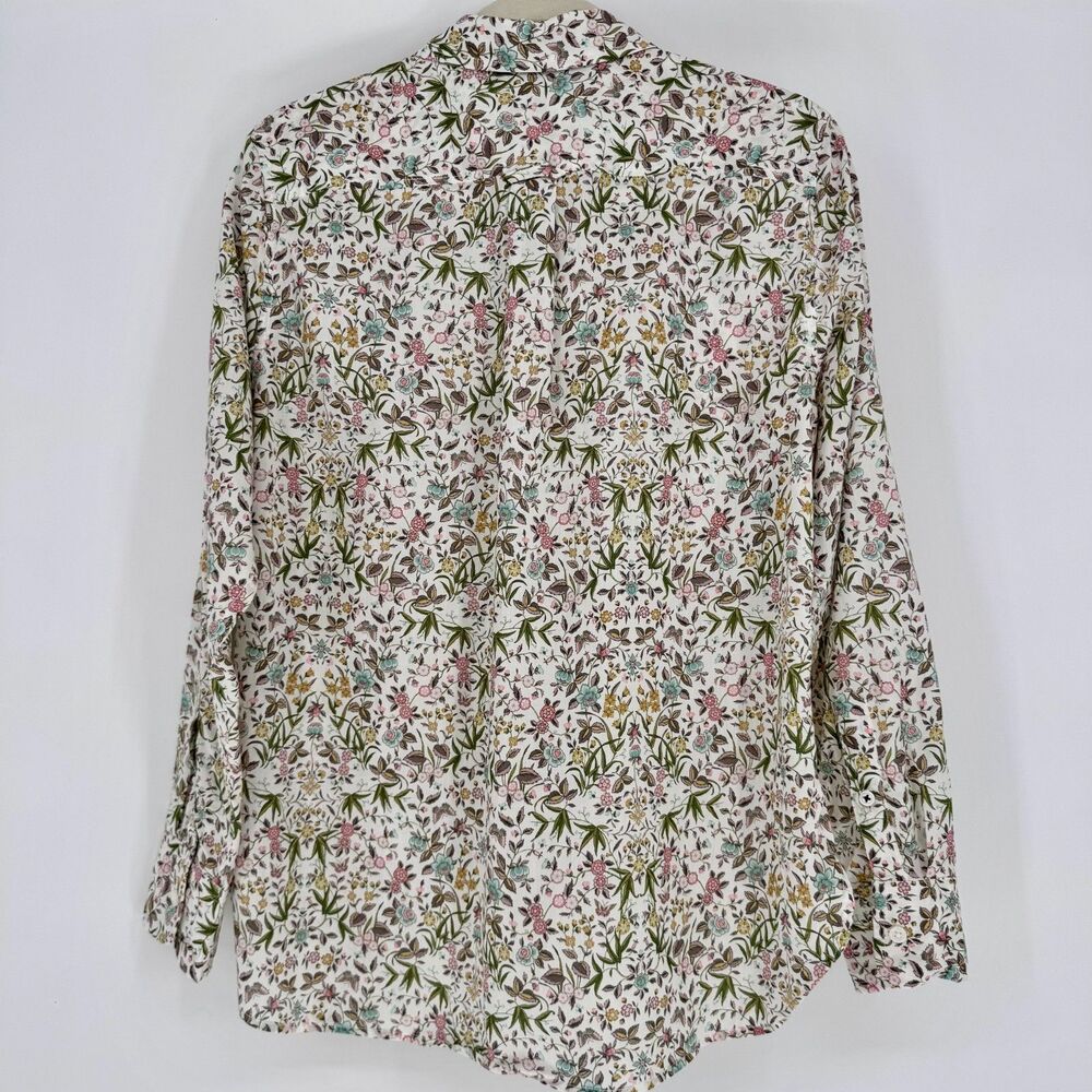 J.Crew Liberty Fabric Floral Shirt Womens 10 Classic Fit Button Down Cotton - Picture 9 of 9
